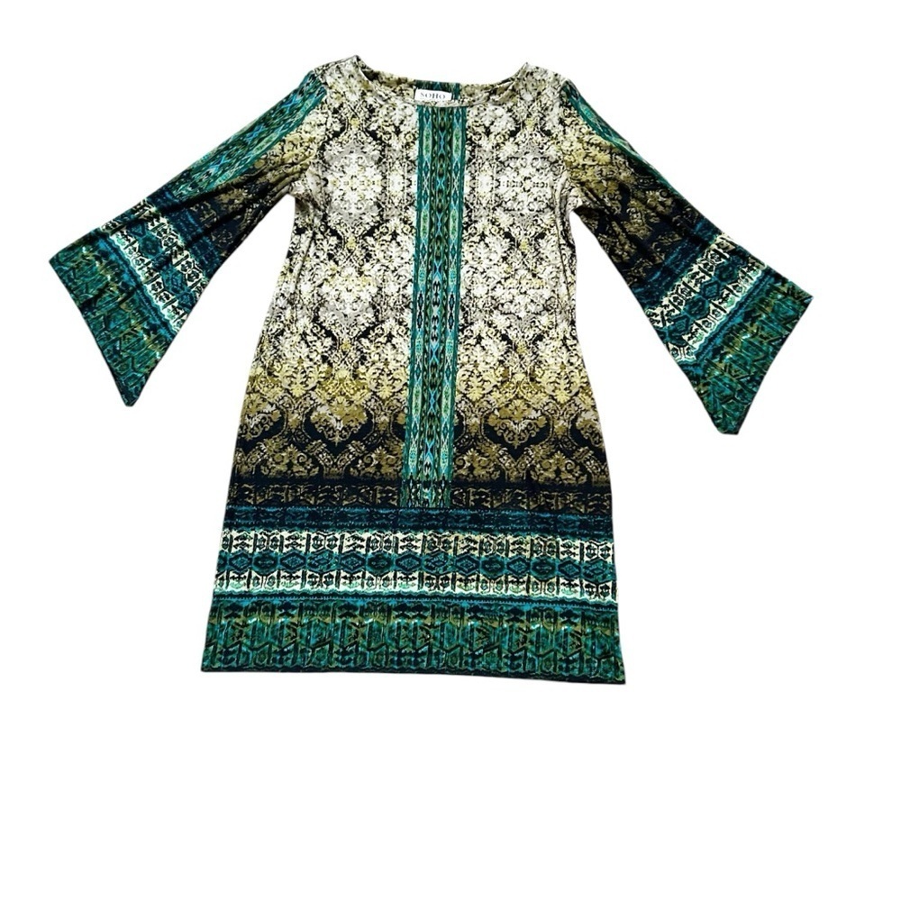 Soho Apparel Dress 3/4 length flared sleeve Size Large Slip on Bundle & Save